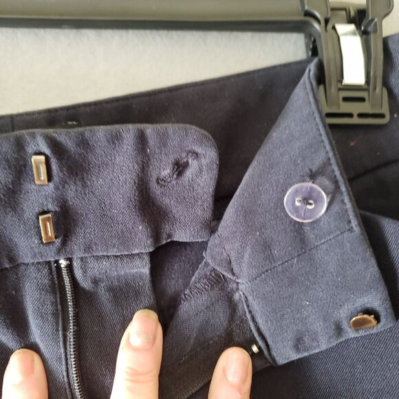 Cynthia Rowley Womens Navy Blue Pants 2 Cotton Stretch Slim Fit Side Pockets - Picture 5 of 10